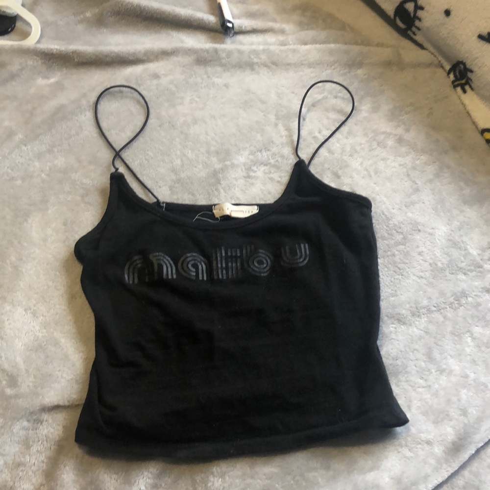 black cropped tank top